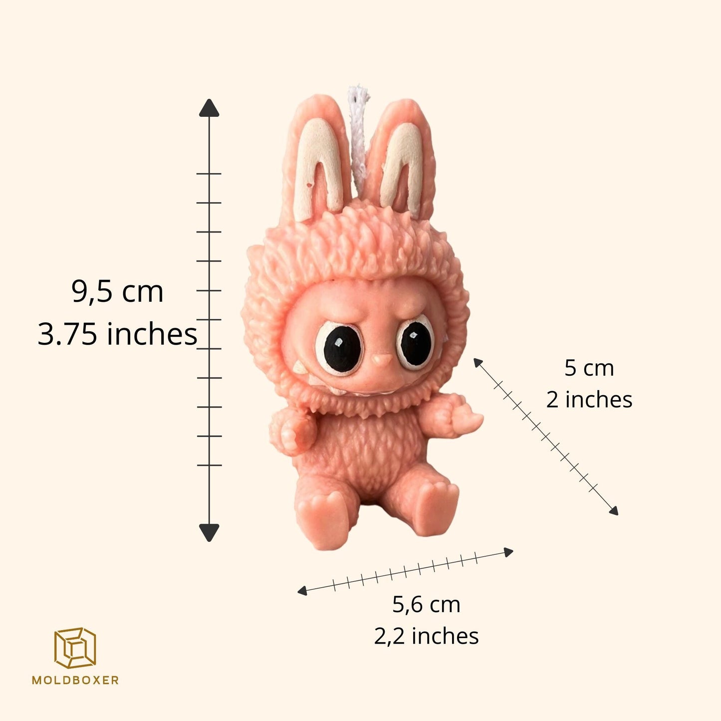 3D Labubu Silicone Mold: Candle, Resin, Food Grade